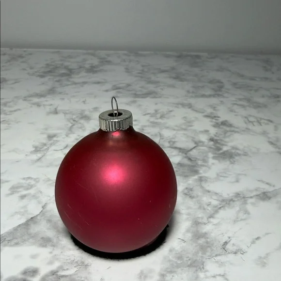 Elegant Red Glass Holiday Ornaments Set of 6 - Picture 6 of 9